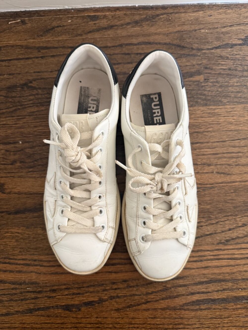 Golden Goose PureStar Sneakers, White/Black Size 38 - Picture 4 of 4